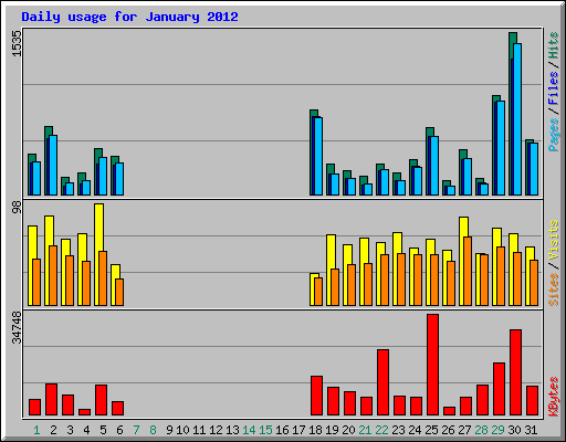 Daily usage for January 2012