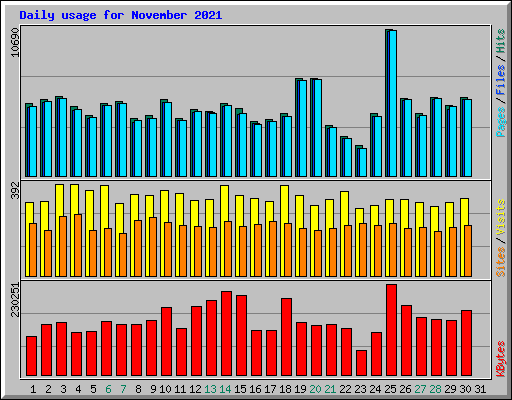 Daily usage for November 2021