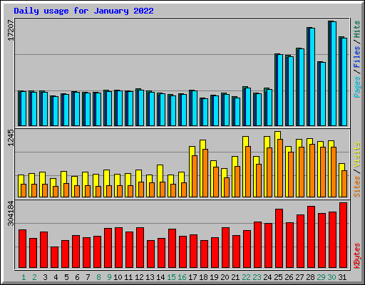 Daily usage for January 2022