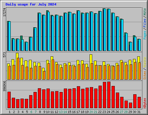 Daily usage for July 2024