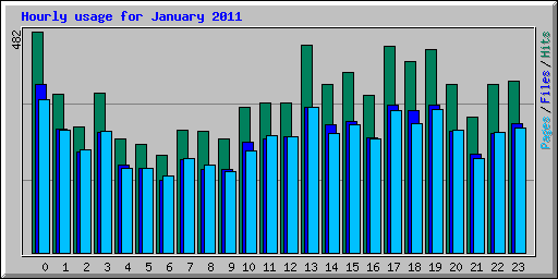 Hourly usage for January 2011