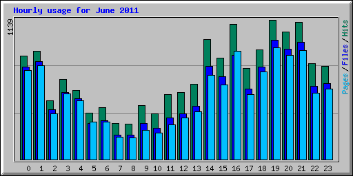 Hourly usage for June 2011