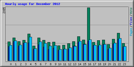 Hourly usage for December 2012