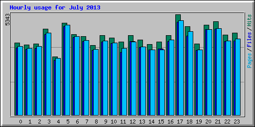 Hourly usage for July 2013