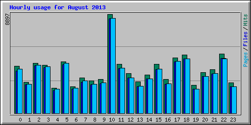 Hourly usage for August 2013