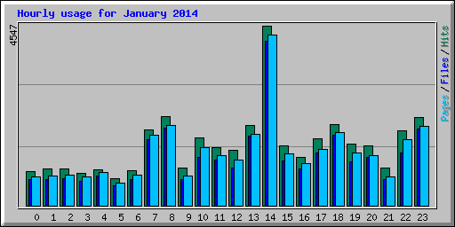 Hourly usage for January 2014