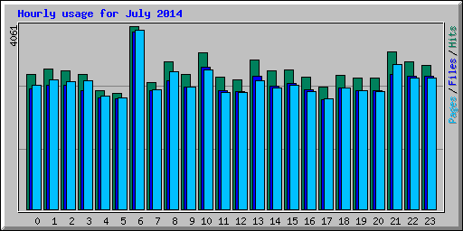 Hourly usage for July 2014