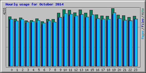 Hourly usage for October 2014