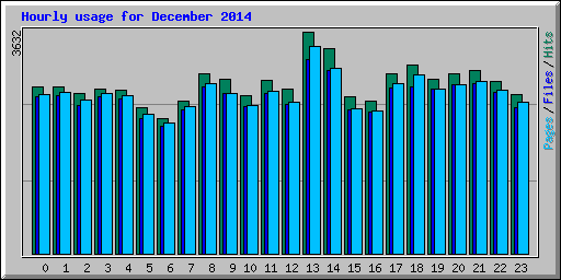 Hourly usage for December 2014