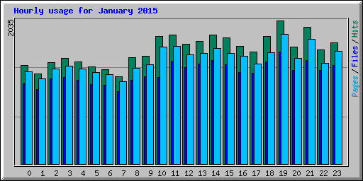 Hourly usage for January 2015