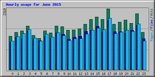 Hourly usage for June 2015