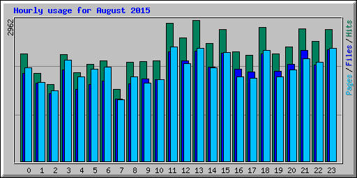 Hourly usage for August 2015