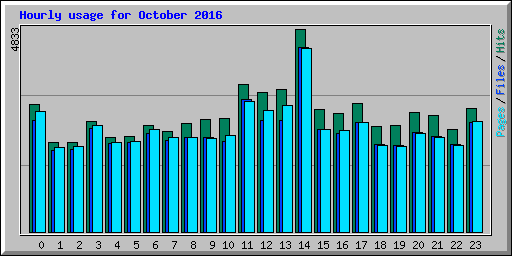 Hourly usage for October 2016