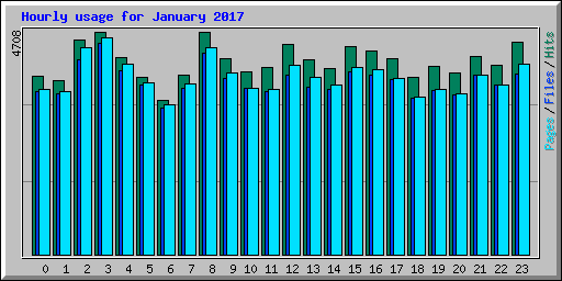 Hourly usage for January 2017