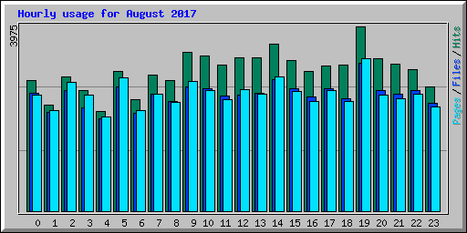 Hourly usage for August 2017