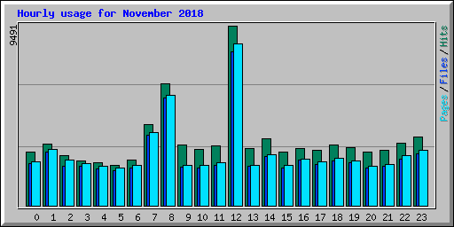 Hourly usage for November 2018