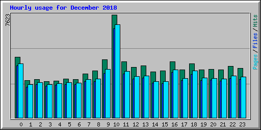 Hourly usage for December 2018