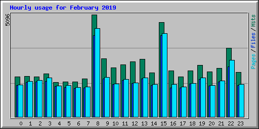 Hourly usage for February 2019