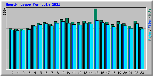 Hourly usage for July 2021