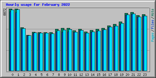 Hourly usage for February 2022