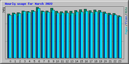 Hourly usage for March 2022